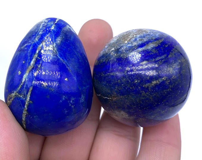 2 Pieces Top Quality Lapis Lazuli Ball - Lapis Egg- Lapis Sphere - Lapis Lazuli Egg - Lapis Lazuli Sphere - Lapis Crystal Sphere - 205 Grams