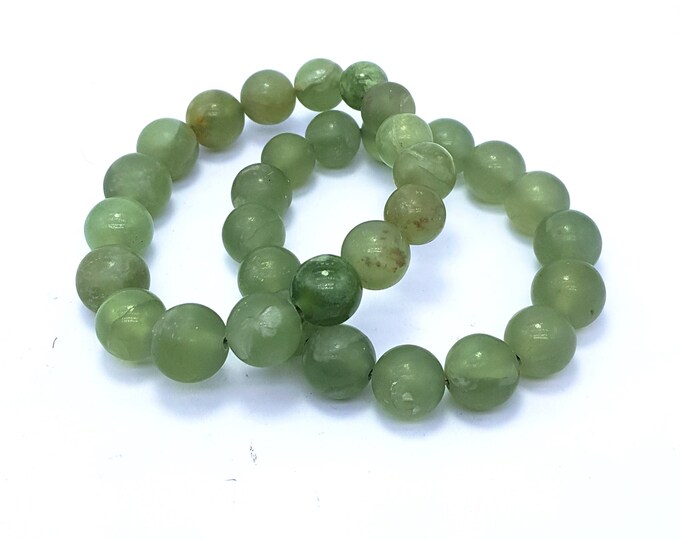 70 Grams Amazing Quality Green Color Jade Beads Bracelets - Jade Crystals - Green Jade - Jade Stone - Jade Bracelets 2 Pcs