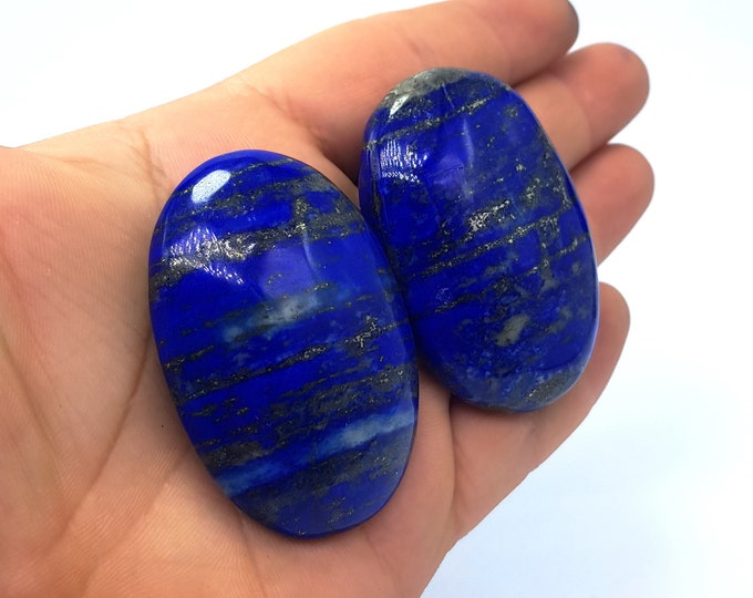 2 pcs Great Quality Blue Color Lapis Lazuli Massages,Palms,Lapis Crystals,Lapis Lazuli Massages,Lapis Lazuli Palm Crystals 130 Grams