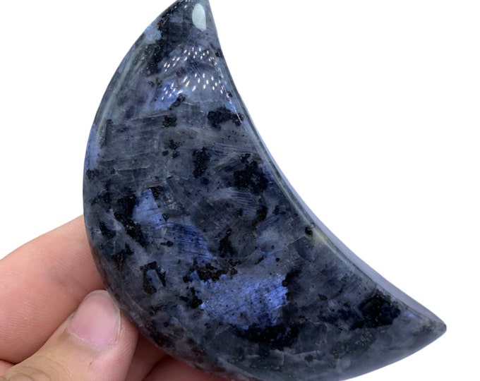 170 Grams Great Quality Larvikite Bluish Grey Moon -  Larvikite Moon -  Larvikite Hand Made Moon -  Larvikite Crystal Moon -  Larvikite Moon