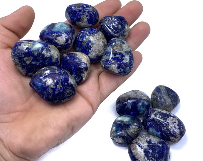 13 Pcs Blue Fluorescent Afghanite Tumbles - Afghanite Tumbles - Fluorescent Tumbles - Fluorescent Afghanite - Blue Fluorescent Afghanite