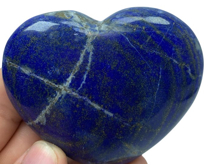 Polished Lapis Lazuli Heart: Afghanistan Healing Stone 175 Grams