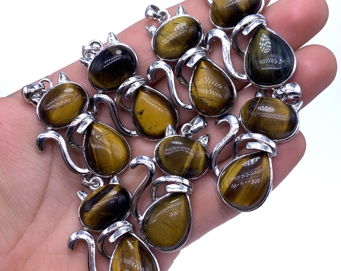 Top Quality Tiger Eye Cat Pendants - Tiger Eye Pendants - Tiger Eye Pendant - Tiger Eye Stone - Tiger Eye Cat Pendants - Tiger Eye Stone