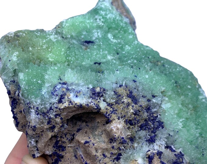 418g Beautiful Blue Color Smithsonite Specimen  - Blue Smithsonite - Smithsonite Stone - Aragonite Specimen Stone