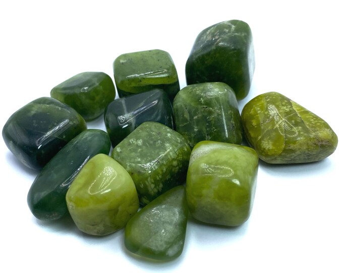 Best Quality Green Jade Tumbles  - Jade Tumbles Crystals - Green Jade Tumbles 230 Grams