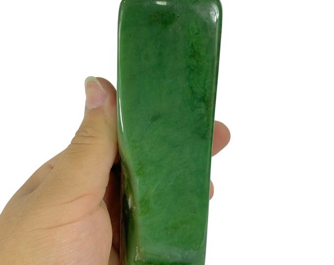 638g Top Quality Green Color Nephrite Jade Free Form -  Nephrite Jade Free Form -  Jade Free Form -  Green Jade Free Form -  Nephrite Jade