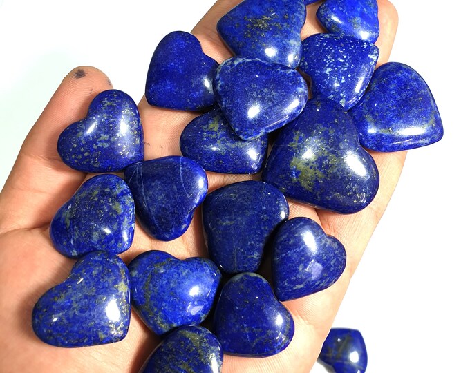 20 Pieces Beautiful Lapis Lazuli Hearts 210 Grams