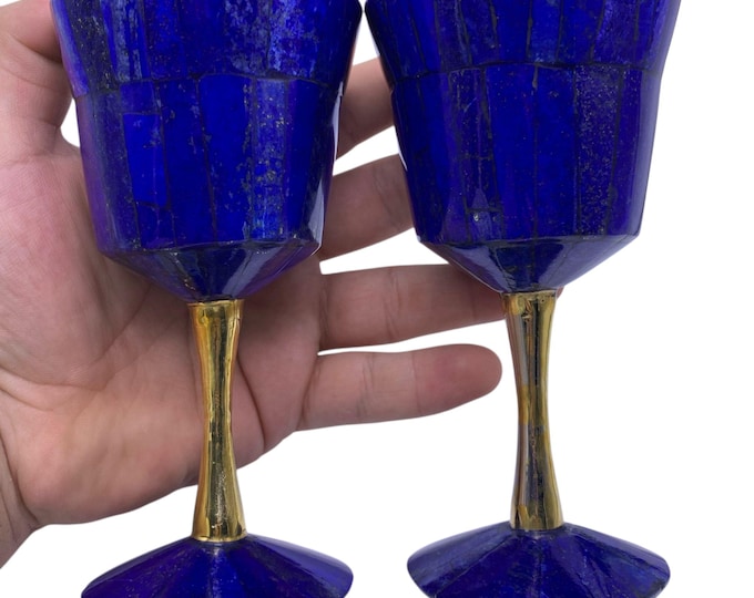 A+++Top Quality Lapis Lazuli Pair Decoration Glass -  Lapis Glass -  Lapis Lazuli Glass -  Lapis Stone Glass -  Lapis Lazuli 600 Grams