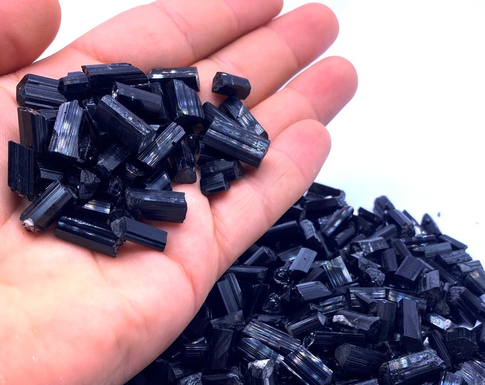 Beautiful Lustrous Black Tourmaline Crystals 364 Grams