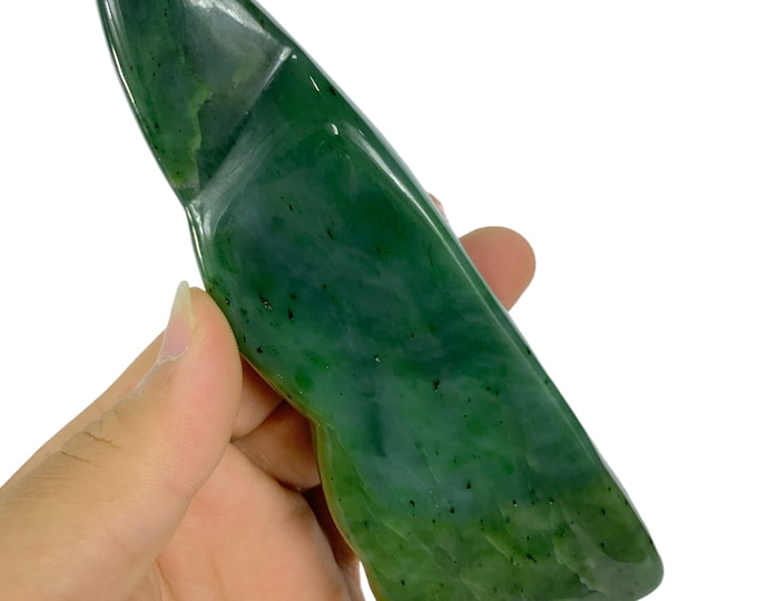 Beautiful Green Color Nephrite Jade Free Form -  Nephrite Jade Free Form -  Jade Free Form -  Green Jade Free Form -  Nephrite Jade 405g
