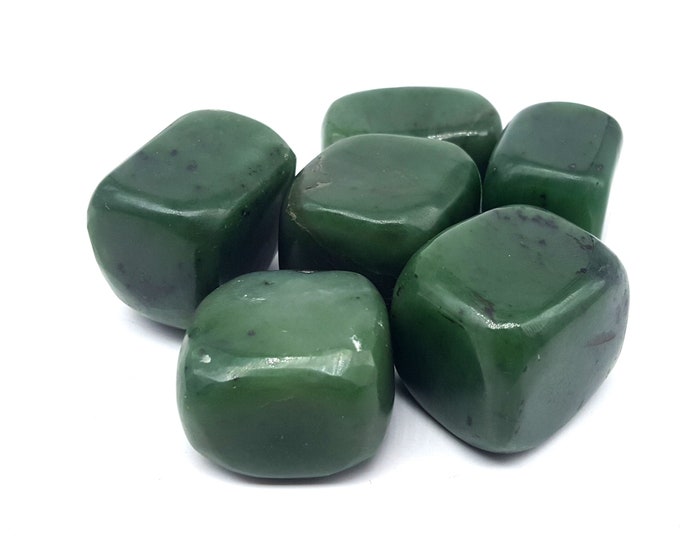 300 Grams Beautiful Green Color Nephrite Jade Tumbles