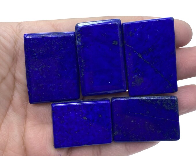 5 Pcs Great Quality Lapis Lazuli Cabochons Blue Clour 67 Grams