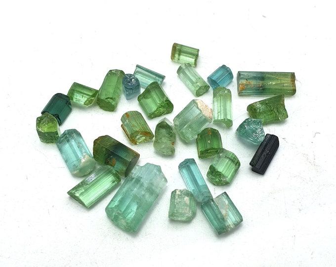 Beautiful Lustrous Mix Color Tourmaline Crystals 45 Carats