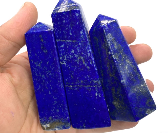 3 Pcs Great Quality Lapis Lazuli Towers - Point 480 Grams