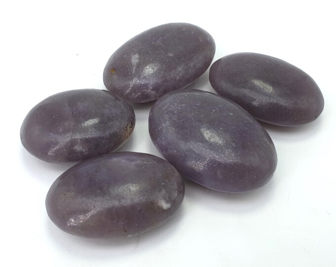 228 Grams Best Quality Lepidolite Palms 5 Pcs