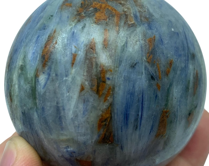 Blue Kyanite Sphere: Polished Crystal Ball (68mm, 525g)