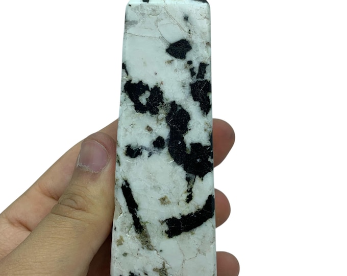 Great Quality Black Tourmaline on Quartz Tower, Obelisk Gemstones