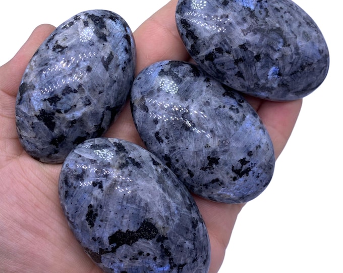 Best Quality Blue Color Larvikite Palmstone - Massage -  Larvikite Palmstone -  Larvikite Stone - Blue  Larvikite Palmstone - Massage