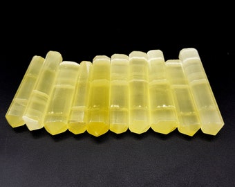 152 Grams Natural Orange Color Calcite Pendants 10 Pieces