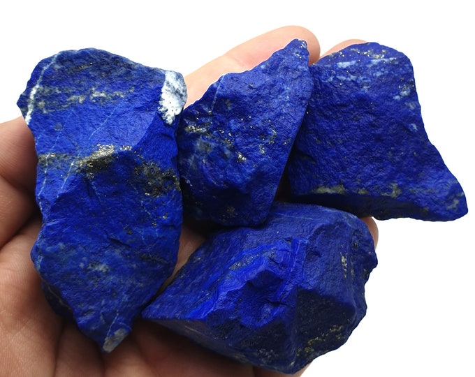 4 Pcs Great Quality Lapis Lazuli -Raw Healing Gemstones - Lapis Stone - Lapis Raw Stone - Natural Lapis Lazuli  235 Grams