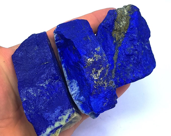 570 Grams Top Quality Blue Raw/Rough Lapis Lazuli -  Lapis Lazuli -  Raw Lapis -  Rough Lapis - Lapis Stone -  Lapis Crystals 3 Pcs