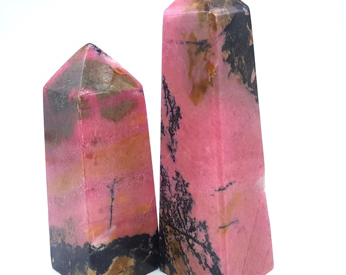 Pink Color Rhodonite Stone 2 Pieces Towers From Pakistan