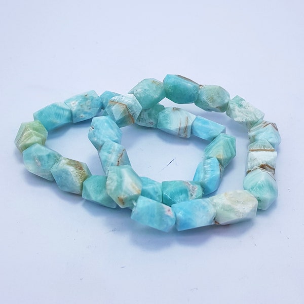 2 Pcs Amazing Quality Blue Color Aragonite Bracelets,Aragonite Stone,Bracelets,Aragonite Crystals,Blue Aragonite Bracelets 60 Grams