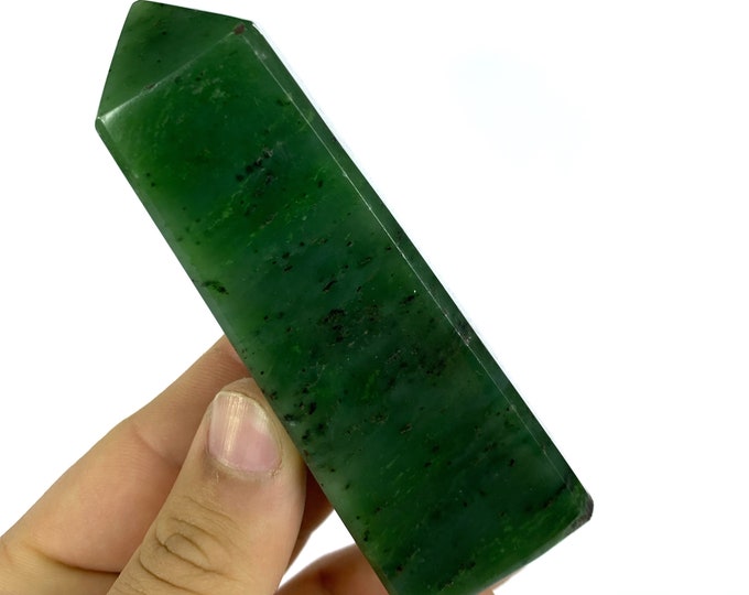 Top Quality Nephrite Jade Tower, Nephrite Jade, Nephrite Jade Obelisk, Nephrite Jade Stone, Jade Obelisk, Jade Tower, Green Nephrite Jade