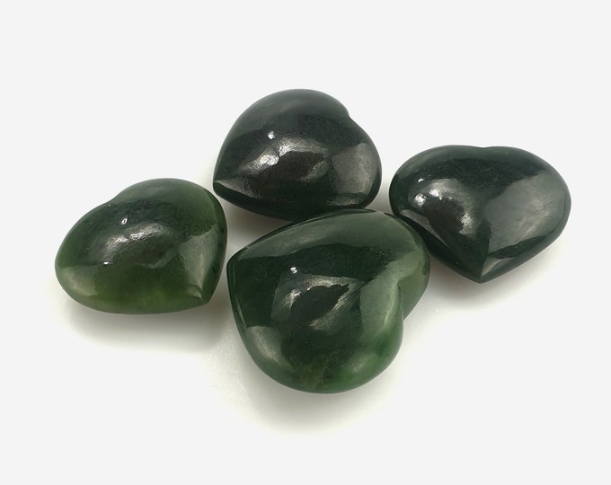 Beautiful Green Color Nephrite Jade Hearts 150 Grams