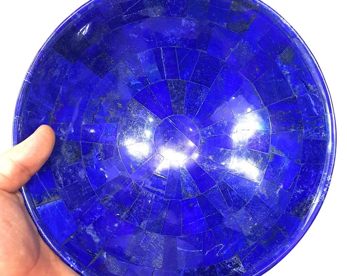 8 Inch Beautiful Lapis Lazuli Bowl - Lapis Blue Bowl - Lapis Lazuli Bowl - Lapis Crystal Bowl - Lapis Bowl - Blue Lapis Bowl - Lapis Lazuli