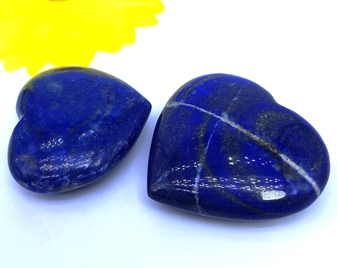 2 Pcs Beautiful Blue Lapis Lazuli Hearts,LapisHearts,Lapis Hearts Stone,Lapis Stone,Lapis Lazuli Stone,Lapis Crystals,Healing Stone 190g
