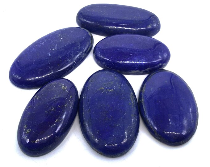 Beautiful Lapis Lazuli Cabochons 6 Pieces 150 Grams