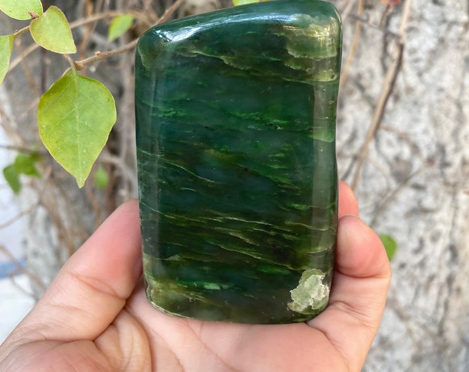 Great Quality Green Nephrite Jade Free Form Tumble  - Nephrite Jade - Nephrite Free Form Crystal 660Grams