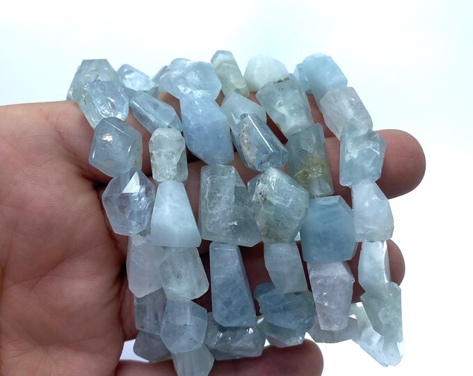 Natural Faceted Crystals Aquamarine Bracelets -  Aquamarine Bracelets -  Aquamarine Stone Bracelets -  Aquamarine Bracelets
