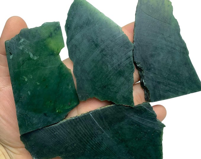 4 Pcs Beautiful Green Nephrite Jade Tile, Nephrite Jade Tile, Jade Tile, Nephrite Tiles, Nephrite Jade Tiles, Nephrite Jade Slices
