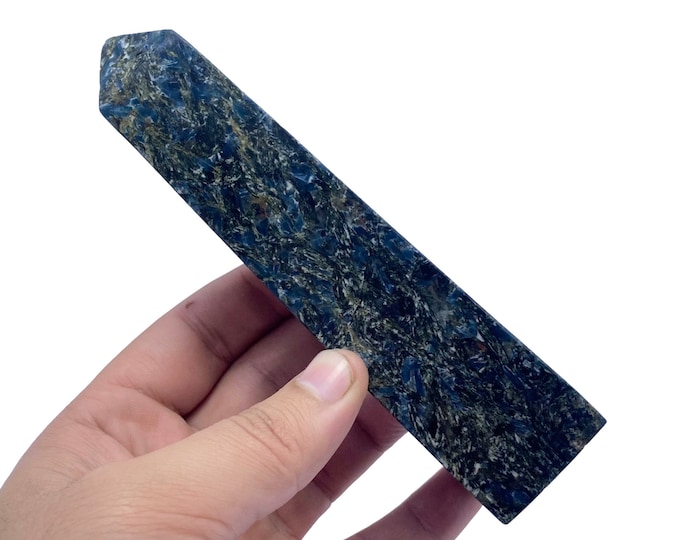 Amazing Quality Blue Indigo Gabbro Tower - Obelisk 425 Grams