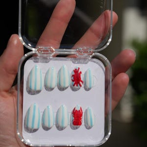 Hand-Painted Press On Nails | Cape Cod