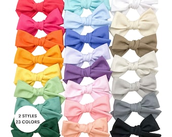 無地コットンヘアリボン | 犬用ヘアリボンアクセサリー、女の子用ヘアリボン、キュートでカラフルなヘアリボン、ニュートラルなヘアリボン、クリップ付きヘアリボン
