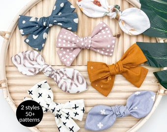 Matching Bandana Hair Bows | NOT A SET | dog hair accessory dog bow girls hair bow floral cotton hair bow cute spring patterned hair bow