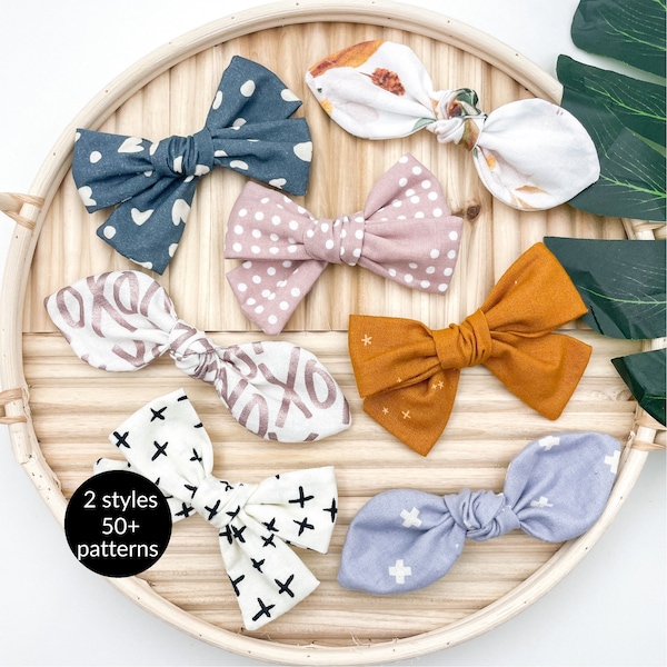 Matching Bandana Hair Bows | NOT A SET | dog hair accessory dog bow girls hair bow floral cotton hair bow cute spring patterned hair bow