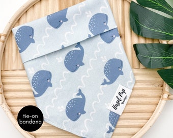 Whaley Cute Bandana | nautical dog tie on bandana blue ocean dog accessory sea animal pet scarf sailing maritime pet accessory cute whales