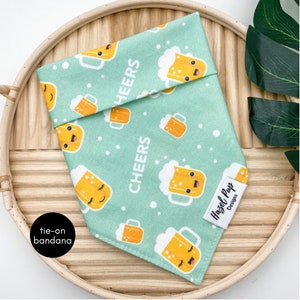 Rinden-Bier Bandana | St patricks day krawatte halstuch für hunde jubeln bier snap on halstuch niedliches grünes glücksbringer irish beerub hund schal haustier zubehör