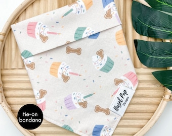 Let’s Pawty Bandana | dog celebration tie on bandana birthday pet bandana cupcake bandana let’s party dog scarf gotcha day celebration