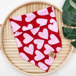 Lover Bandana | valentines day tie on dog bandana love day dog bandana hearts dog scarf simple valentine neckerchief boy girl vday bandana