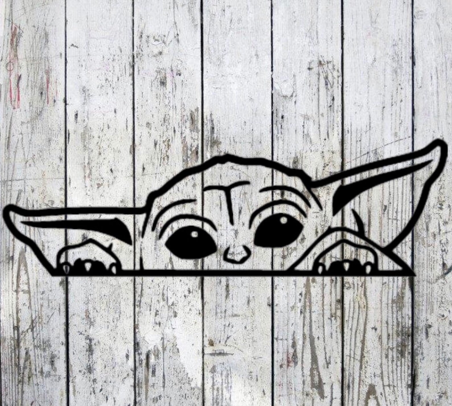Baby Yoda Peeking Svg