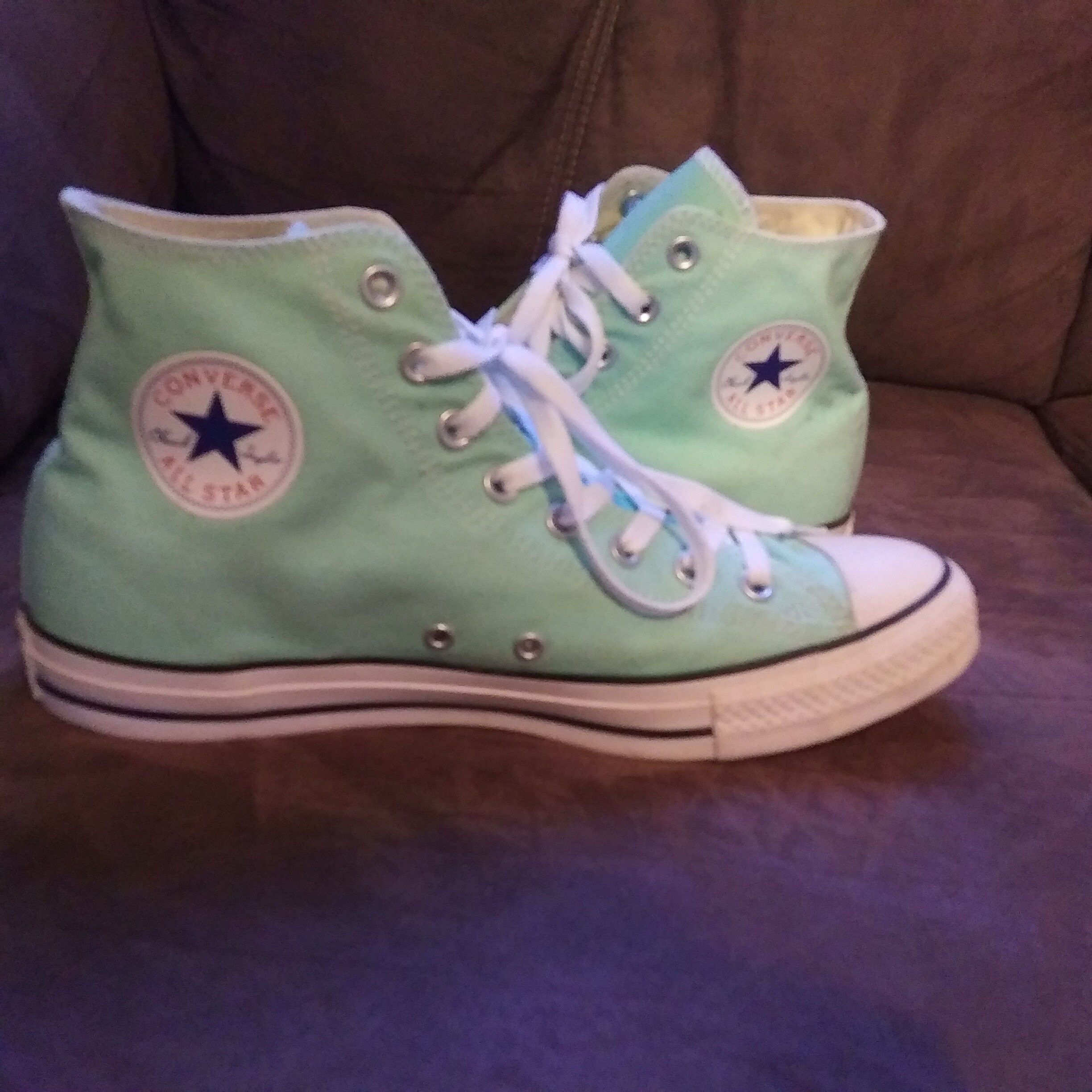 mint green and pink converse