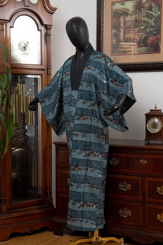 DEAR VANILLA Authentic Vintage Men's Kimono Juban Traditional Japanese Undergown Robe Made in Japan Original MJU-0242