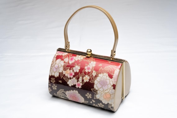 DEAR VANILLA Authentic Japanese Kimono Silk Purse Handbag Vintage Made in Japan PU-0409