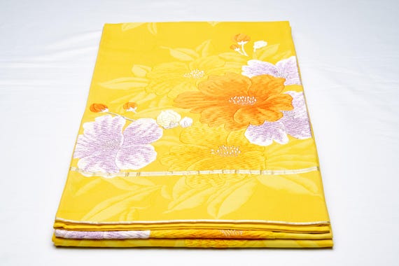 DEAR VANILLA Authentic Japanese Kimono Silk Fukuro Obi for Women Vintage Sash Belt Made in Japan OB-0383