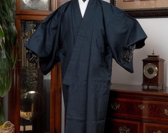 DEAR VANILLA Authentic Vintage Traditional Men's Kimono Japanese Robe Gown Samurai Made in Japan MKM-0218